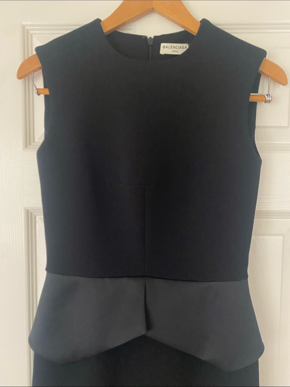 Balenciaga Black Sleeveless Minimalist Shift Dress